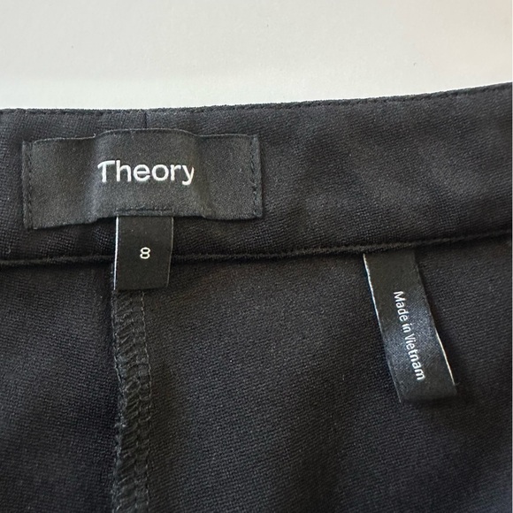 Theory Womens 8 Skinny Pant in Compact Knit Jersey Black High Rise Career - Picture 3 of 7